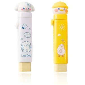 WEGLOK Gomme en Caoutchouc Rétractable Mignonne, 2 Pcs Gommes Rétractables, pour étudiants, écrire, dessiner, fournitures scolaires et de bureau - Publicité WEGLOK Gomme en Caoutchouc Rétractable Mignonne, 2 Pcs Gommes Rétractables, pour étudiants, écrire, dessiner, fournitures scolaires et de bureau - Publicité