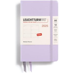 LEUCHTTURM1917 370777 Agenda semainier 2025 de poche, format A6, couverture rigide, planificateur 12 mois, ligné, lilas, en anglais - Publicité LEUCHTTURM1917 370777 Agenda semainier 2025 de poche, format A6, couverture rigide, planificateur 12 mois, ligné, lilas, en anglais - Publicité