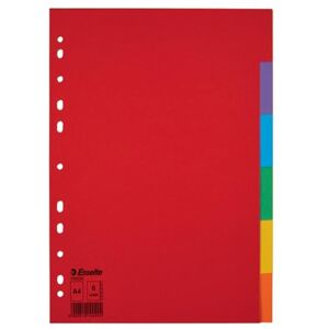 Esselte 1x lot d'intercalaires A4 6 Touches En carton résistant et recyclé Pour bureau, école, archives, organisation Rouge/Multicolore 100200 - Publicité Esselte 1x lot d'intercalaires A4 6 Touches En carton résistant et recyclé Pour bureau, école, archives, organisation Rouge/Multicolore 100200 - Publicité