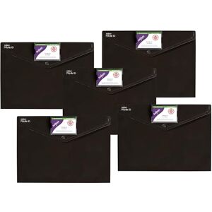 Snopake Polyfile Lot de 5 pochettes A4 Enveloppe avec bouton-pression Porte-cartes (Noir) - Publicité Snopake Polyfile Lot de 5 pochettes A4 Enveloppe avec bouton-pression Porte-cartes (Noir) - Publicité