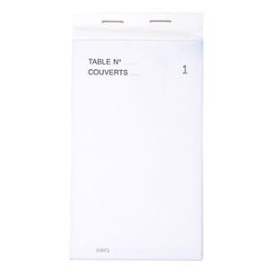 EXACOMPTA Réf. 96202E Paquet de 10 blocs Maître d'Hôtel Carnet de commande pour restaurants 50 feuillets blancs autocopiants en 3 exemplaires numérotés Format vertical 8 x 15 cm - Publicité