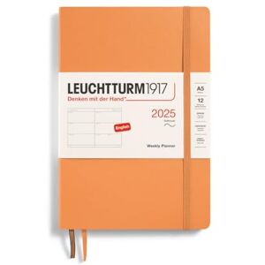 LEUCHTTURM1917 370787 Agenda semainier 2025 à couverture souple Format moyen A5 Planificateur 12 mois ligné Abricot anglais - Publicité LEUCHTTURM1917 370787 Agenda semainier 2025 à couverture souple Format moyen A5 Planificateur 12 mois ligné Abricot anglais - Publicité
