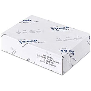 Tyvek Enveloppes Enveloppe légère et résistante, 176x250mm, B5, Blanc, sans fenêtre Boîte de 100 unités - Publicité Tyvek Enveloppes Enveloppe légère et résistante, 176x250mm, B5, Blanc, sans fenêtre Boîte de 100 unités - Publicité