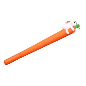 U-K Fournitures de papeterie d'étudiant de stylo gel noir d'encre de silicone de carotte lapin 0.5mm orange élégant et populaire Agréable et habile - Publicité