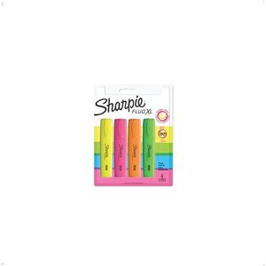 Sharpie fluo surligneurs XL pointe biseautée assortiment de couleurs fluorescentes lot de 4 - Publicité Sharpie fluo surligneurs XL pointe biseautée assortiment de couleurs fluorescentes lot de 4 - Publicité