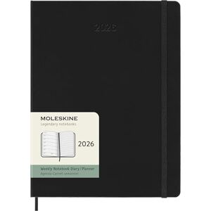 Moleskine Agenda Hebdomadaire, Agenda Hebdomadaire 2026 12 Mois Avec Espace Pour Notes, Avec Couverture Rigide et Fermeture Élastique, Format XL 19x25, Couleur Noire - Publicité Moleskine Agenda Hebdomadaire, Agenda Hebdomadaire 2026 12 Mois Avec Espace Pour Notes, Avec Couverture Rigide et Fermeture Élastique, Format XL 19x25, Couleur Noire - Publicité