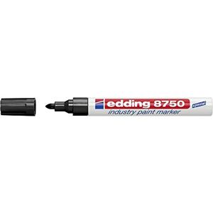Edding 8750 Marqueur peinture spécial industrie noir 1 stylo pointe ronde 2-4 mm pour écrire sur une surface poussiéreuse, légèrement huileuse, pneu, métal, verre et du bois permanent - Publicité Edding 8750 Marqueur peinture spécial industrie noir 1 stylo pointe ronde 2-4 mm pour écrire sur une surface poussiéreuse, légèrement huileuse, pneu, métal, verre et du bois permanent - Publicité