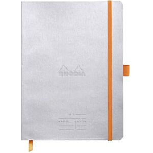 Rhodia 117781C Carnet Souple Meeting Argent A5+ 16 x 21 cm Pré-Imprimé Date/Notes/Action 160 pages Détachables Papier 90 g/m² Marque-Page, Porte-Crayon Couverture Simili Cuir - Publicité Rhodia 117781C Carnet Souple Meeting Argent A5+ 16 x 21 cm Pré-Imprimé Date/Notes/Action 160 pages Détachables Papier 90 g/m² Marque-Page, Porte-Crayon Couverture Simili Cuir - Publicité