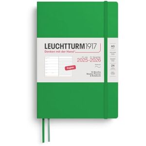 LEUCHTTURM1917 3720805 Agenda Semainier & Note Medium (A5) 2026, 18 mois 07.2025-12.2026, Couverture souple, Spring Leaf, Anglais - Publicité LEUCHTTURM1917 3720805 Agenda Semainier & Note Medium (A5) 2026, 18 mois 07.2025-12.2026, Couverture souple, Spring Leaf, Anglais - Publicité