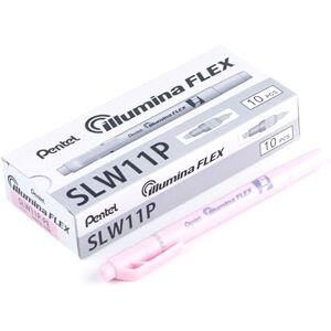 Pentel illumina Flex SLW11P Surligneur bi-pointe pastel, Rose, Lot de 10 - Publicité Pentel illumina Flex SLW11P Surligneur bi-pointe pastel, Rose, Lot de 10 - Publicité