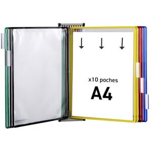 Djois Tarifold Fr 414109 – Support Kit Mural document Tarifold métal, 10 pochettes A4 assortie, Présentation documents - Publicité Djois Tarifold Fr 414109 – Support Kit Mural document Tarifold métal, 10 pochettes A4 assortie, Présentation documents - Publicité