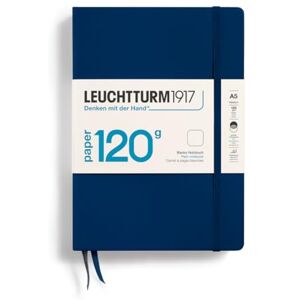 LEUCHTTURM1917 372382 Carnet de notes Medium (A5), EDITION 120, Papier 120 gr/qm, Couverture rigide, 203 pages numérotées, Bleu Marine, blanc - Publicité LEUCHTTURM1917 372382 Carnet de notes Medium (A5), EDITION 120, Papier 120 gr/qm, Couverture rigide, 203 pages numérotées, Bleu Marine, blanc - Publicité