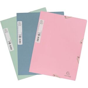 Exacompta Réf. 55239E Carton de 36 chemises à élastiques Autentik pochettes 3 rabats en carte recyclée 400g/m2 dimensions 24 x 32 cm pour documents au format A4 couleurs aléatoires - Publicité Exacompta Réf. 55239E Carton de 36 chemises à élastiques Autentik pochettes 3 rabats en carte recyclée 400g/m2 dimensions 24 x 32 cm pour documents au format A4 couleurs aléatoires - Publicité