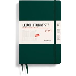 LEUCHTTURM1917 371024 Agenda semainier 2025 Paperback B6+, couverture rigide, 12 mois, ligné, vert forêt - Publicité LEUCHTTURM1917 371024 Agenda semainier 2025 Paperback B6+, couverture rigide, 12 mois, ligné, vert forêt - Publicité