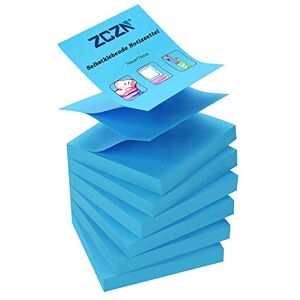 ZCZN Z-Notes Lot de 6 blocs de notes autocollantes de 76 x 76 mm, 80 feuilles par bloc, 480 feuilles de notes autocollantes Bleu - Publicité ZCZN Z-Notes Lot de 6 blocs de notes autocollantes de 76 x 76 mm, 80 feuilles par bloc, 480 feuilles de notes autocollantes Bleu - Publicité