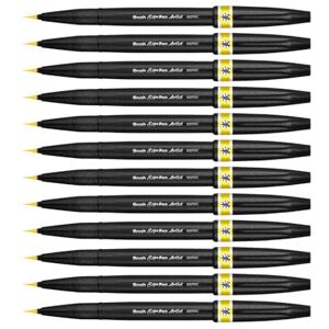 Pentel Arts Brush Sign Pen Artist SESF30C-GX, Lot de 12 Feutres pinceaux Pointe souple extra-fine, Jaune - Publicité Pentel Arts Brush Sign Pen Artist SESF30C-GX, Lot de 12 Feutres pinceaux Pointe souple extra-fine, Jaune - Publicité