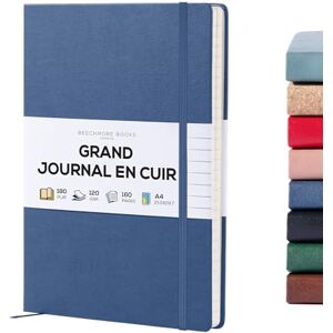 Beechmore Books Carnet de Notes Lignées XL A4 Bleu Marine Journal Couverture Rigide Premium Cuir Vegan, Papier Ligné Crème Épais 120 g/m², Boîte Cadeau, pour Écrivain, Journaliste, Réunion, Étudiant - Publicité Beechmore Books Carnet de Notes Lignées XL A4 Bleu Marine Journal Couverture Rigide Premium Cuir Vegan, Papier Ligné Crème Épais 120 g/m², Boîte Cadeau, pour Écrivain, Journaliste, Réunion, Étudiant - Publicité