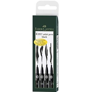 Faber-Castell Pitt Artist Pen 167139 Lot de 4 stylos à encre de Chine : 1.5, SC, SB, B, noir - Publicité Faber-Castell Pitt Artist Pen 167139 Lot de 4 stylos à encre de Chine : 1.5, SC, SB, B, noir - Publicité