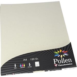 Clairefontaine 55010C Étui de 50 Feuilles Format A4 (21x29,7cm) 120g/m² Papier Natura 100% Recyclé Papier d'Invitation Evènements et Correspondance Gamme Pollen Papier Premium - Publicité Clairefontaine 55010C Étui de 50 Feuilles Format A4 (21x29,7cm) 120g/m² Papier Natura 100% Recyclé Papier d'Invitation Evènements et Correspondance Gamme Pollen Papier Premium - Publicité