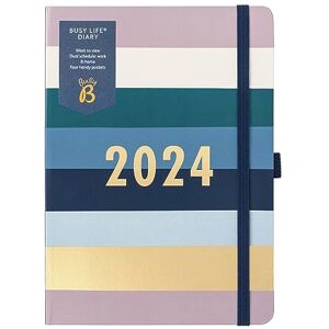 Busy B Agenda Busy Life Janvier à Décembre 2024 Motif Rayé Planificateur semainier A5 avec doubles horaires, porte-stylos et pochettes - Publicité Busy B Agenda Busy Life Janvier à Décembre 2024 Motif Rayé Planificateur semainier A5 avec doubles horaires, porte-stylos et pochettes - Publicité