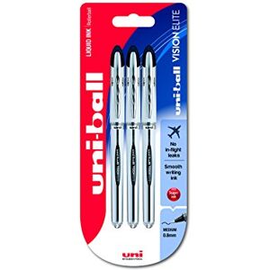 uni-ball Vision Elite UB200 Stylo roller Noir Blister de 3 - Publicité uni-ball Vision Elite UB200 Stylo roller Noir Blister de 3 - Publicité