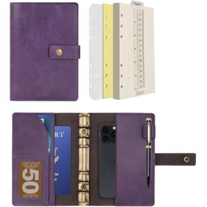 Wonderpool Carnet de notes rechargeable en cuir Papier à pois intérieur en cuir véritable pour le travail de voyage et l'organisateur (Violet, A6) - Publicité Wonderpool Carnet de notes rechargeable en cuir Papier à pois intérieur en cuir véritable pour le travail de voyage et l'organisateur (Violet, A6) - Publicité