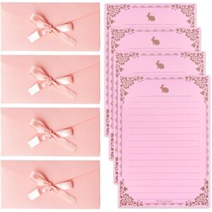 CHROMACRAFT 4 Enveloppes Roses, 4 Feuilles De Papeterie Avec Motif De Lapin, Enveloppes Cadeaux Avec Nœuds, Jolies Enveloppes Pour Cartes De Vœux, Adaptées Pour Les Invitations, Cartes Cadeaux. Publicité CHROMACRAFT 4 Enveloppes Roses, 4 Feuilles De Papeterie Avec Motif De Lapin, Enveloppes Cadeaux Avec Nœuds, Jolies Enveloppes Pour Cartes De Vœux, Adaptées Pour Les Invitations, Cartes Cadeaux. Publicité
