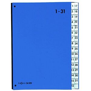 Pagna 24329-02 Classeur à soufflet 32 compartiments 1-31 en carton spécial avec 3 trous (Bleu) - Publicité Pagna 24329-02 Classeur à soufflet 32 compartiments 1-31 en carton spécial avec 3 trous (Bleu) - Publicité