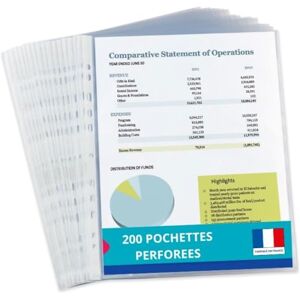 Oxford ELBA 200 Pochettes Plastiques A4 Perforées anti-reflet pour usage régulier - Publicité Oxford ELBA 200 Pochettes Plastiques A4 Perforées anti-reflet pour usage régulier - Publicité