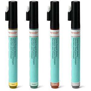 ImpressArt Antique Stamp Enamel Marker, 4 Pack, Includes Gold, Silver, Green, Brown - Publicité ImpressArt Antique Stamp Enamel Marker, 4 Pack, Includes Gold, Silver, Green, Brown - Publicité