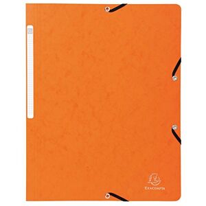 Exacompta Réf. 5564E Carton de 25 chemises à élastiques sans rabat pochettes en carte lustrée 400 g/m2 dimensions 24 x 32 cm pour documents au format A4 couleur orange - Publicité Exacompta Réf. 5564E Carton de 25 chemises à élastiques sans rabat pochettes en carte lustrée 400 g/m2 dimensions 24 x 32 cm pour documents au format A4 couleur orange - Publicité