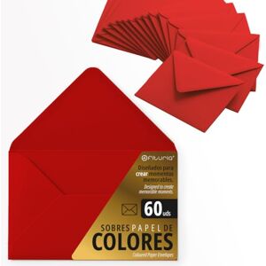 OFITURIA Enveloppes en papier, petites enveloppes colorées, idéales pour les cadeaux, lettres, cartes, taille 90 x 140 mm, conçues pour surprendre et créer des moments spéciaux (rouge, 60 pcs) - Publicité OFITURIA Enveloppes en papier, petites enveloppes colorées, idéales pour les cadeaux, lettres, cartes, taille 90 x 140 mm, conçues pour surprendre et créer des moments spéciaux (rouge, 60 pcs) - Publicité