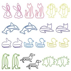 NyxSeat Lot de 22 trombones colorés en forme d'animaux, design créatif en métal, pour décoration créative, école, bureau et cadeaux, décorations de Noël, affiches et photos, etc. Publicité NyxSeat Lot de 22 trombones colorés en forme d'animaux, design créatif en métal, pour décoration créative, école, bureau et cadeaux, décorations de Noël, affiches et photos, etc. Publicité