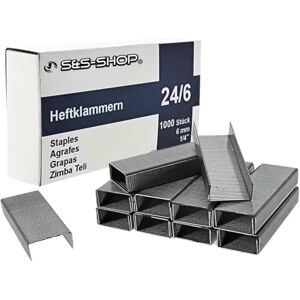 S&S-Shop Lot de 5000 agrafe 24/6 5 paquets de 1000 Extra solides Pour agrafeuse de bureau, école et maison Agrafes standard Aiguilles Galvanisées Fournitures de bureau - Publicité S&S-Shop Lot de 5000 agrafe 24/6 5 paquets de 1000 Extra solides Pour agrafeuse de bureau, école et maison Agrafes standard Aiguilles Galvanisées Fournitures de bureau - Publicité