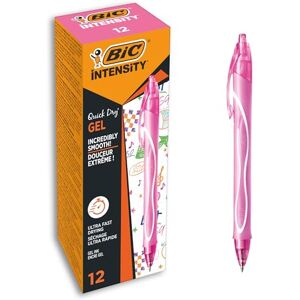 BIC Gel-ocity Quick Dry Stylos-Gel Rétractables Séchage Ultra-Rapide Pointe Moyenne (0,7 mm) Rose, Boîte de 12 - Publicité BIC Gel-ocity Quick Dry Stylos-Gel Rétractables Séchage Ultra-Rapide Pointe Moyenne (0,7 mm) Rose, Boîte de 12 - Publicité