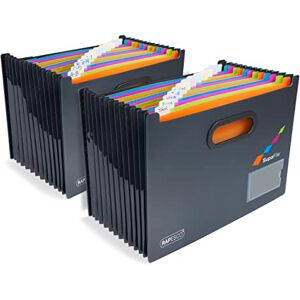 Rapesco 1729 SupaFile Trieur à Soufflets Extensible 13 Compartiments, A4, Noir, Lot de 2 - Publicité Rapesco 1729 SupaFile Trieur à Soufflets Extensible 13 Compartiments, A4, Noir, Lot de 2 - Publicité