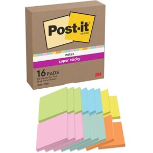 Post-It Notes Autocollantes Super Sticky, 16 Blocs, 90 Feuilles par Bloc, 76 mm x 76 mm, Vert, Rose, Orange, Jaune, Bleu Feuillets Super Adhésifs pour Prise de Notes, Listes de Tâches et Rappels - Publicité Post-It Notes Autocollantes Super Sticky, 16 Blocs, 90 Feuilles par Bloc, 76 mm x 76 mm, Vert, Rose, Orange, Jaune, Bleu Feuillets Super Adhésifs pour Prise de Notes, Listes de Tâches et Rappels - Publicité