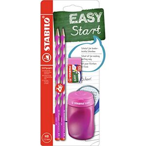 STABILO Easygraph S Kit d'école pour droitier avec taille-crayon et gomme Rose - Publicité STABILO Easygraph S Kit d'école pour droitier avec taille-crayon et gomme Rose - Publicité