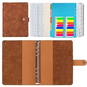 HotKrump Carnet à Anneaux a5 Rechargeable,A5 Pointillé Recharge Papier,PU Cuir Carnet à Anneaux Rechargeable pour Travail de Voyage et Organisateur,Cadeau pour Filles, Garçons(Brun A5) - Publicité HotKrump Carnet à Anneaux a5 Rechargeable,A5 Pointillé Recharge Papier,PU Cuir Carnet à Anneaux Rechargeable pour Travail de Voyage et Organisateur,Cadeau pour Filles, Garçons(Brun A5) - Publicité