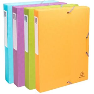 Exacompta Réf. 59990E 8 boîtes de classement avec élastiques Pop'N Co en polypropylène recyclé Dos 4 cm 25 x 33 cm pour documents A4 couleurs assorties livrées montées - Publicité Exacompta Réf. 59990E 8 boîtes de classement avec élastiques Pop'N Co en polypropylène recyclé Dos 4 cm 25 x 33 cm pour documents A4 couleurs assorties livrées montées - Publicité