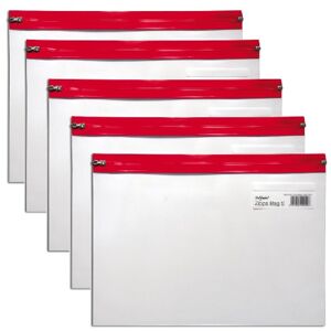 Snopake A5 255x190mm Zippa Bag 'S' avec Zip Strip Transparent/ Rouge (Lot de 5) - Publicité Snopake A5 255x190mm Zippa Bag 'S' avec Zip Strip Transparent/ Rouge (Lot de 5) - Publicité