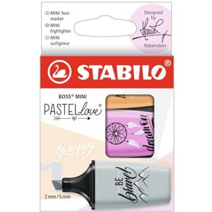 STABILO BOSS MINI Pastellove 2.0 Surligneur Etui carton x 3 surligneurs pastel gris + mauve + abricot - Publicité STABILO BOSS MINI Pastellove 2.0 Surligneur Etui carton x 3 surligneurs pastel gris + mauve + abricot - Publicité