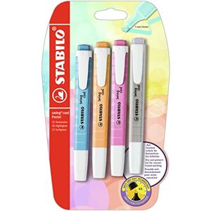 STABILO swing cool Pastel Surligneur blister x 4 surligneurs pastel- abricot + bleu + mauve + gris - Publicité STABILO swing cool Pastel Surligneur blister x 4 surligneurs pastel- abricot + bleu + mauve + gris - Publicité