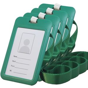 BAWAKO Lot de 4 pochettes pour carte d'identité, porte-carte d'identité avec cordon tour de cou, porte-badge en plastique rigide (vert) - Publicité BAWAKO Lot de 4 pochettes pour carte d'identité, porte-carte d'identité avec cordon tour de cou, porte-badge en plastique rigide (vert) - Publicité