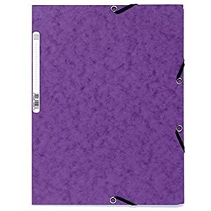 Exacompta Réf. 55508E Carton de 25 chemises à élastiques pochettes 3 rabats en carte lustrée 400 g/m2 dimensions 24 x 32 cm pour documents au format A4 couleur violet - Publicité Exacompta Réf. 55508E Carton de 25 chemises à élastiques pochettes 3 rabats en carte lustrée 400 g/m2 dimensions 24 x 32 cm pour documents au format A4 couleur violet - Publicité