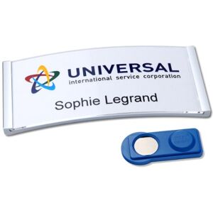Avery Badgepoint Lot complet de plaques nominatives (20 plaques avec feuille d'impression et modèles pour PC, 80 x 34 mm, en acier inoxydable mat, auto-inscriptible, étiquettes magnétiques pour vêtements - Publicité Avery Badgepoint Lot complet de plaques nominatives (20 plaques avec feuille d'impression et modèles pour PC, 80 x 34 mm, en acier inoxydable mat, auto-inscriptible, étiquettes magnétiques pour vêtements - Publicité