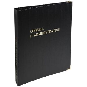 Le Dauphin Réf. 922D Classeur noir CONSEIL D'ADMINISTRATION Premium coins dorés, 4 anneaux, dos 37 mm, couverture plastique, intérieur papier. Livré avec recharge 100 feuillets numérotés A4 - Publicité Le Dauphin Réf. 922D Classeur noir CONSEIL D'ADMINISTRATION Premium coins dorés, 4 anneaux, dos 37 mm, couverture plastique, intérieur papier. Livré avec recharge 100 feuillets numérotés A4 - Publicité