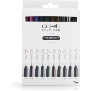 COPIC Multiliner Set « Colors », 10 Fineliner dans différentes couleurs, épaisseur de trait 0,3 mm, crayons à dessin avec une pointe fine et une encre pigmentée résistante à l'eau - Publicité COPIC Multiliner Set « Colors », 10 Fineliner dans différentes couleurs, épaisseur de trait 0,3 mm, crayons à dessin avec une pointe fine et une encre pigmentée résistante à l'eau - Publicité