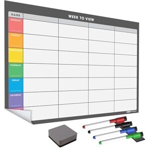 The Magnet Shop TMS Planificateur mural réutilisable Organisateur hebdomadaire et planificateur familial Tableau blanc autocollant repositionnable pour la maison et le bureau (onglets gris, onglets colorés, A2) - Publicité The Magnet Shop TMS Planificateur mural réutilisable Organisateur hebdomadaire et planificateur familial Tableau blanc autocollant repositionnable pour la maison et le bureau (onglets gris, onglets colorés, A2) - Publicité