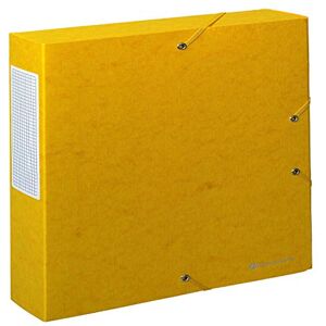Exacompta Réf. 50919E 1 boite de classement avec élastiques Scotten en carte lustrée gaufrée 600g/m2 dos 6 cm dimensions 25 x 33 cm pour documents A4 couleur jaune livrée montée - Publicité Exacompta Réf. 50919E 1 boite de classement avec élastiques Scotten en carte lustrée gaufrée 600g/m2 dos 6 cm dimensions 25 x 33 cm pour documents A4 couleur jaune livrée montée - Publicité